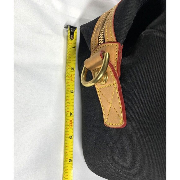 Dooney & Bourke Black Signature Canvas Leather Trim Satchel Bag detachable Strap - Picture 6 of 16